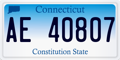 CT license plate AE40807