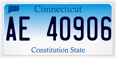 CT license plate AE40906