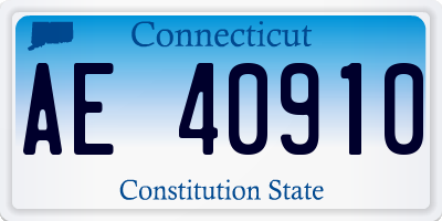 CT license plate AE40910