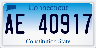 CT license plate AE40917