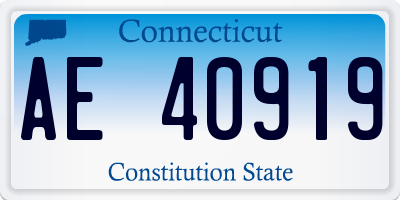 CT license plate AE40919