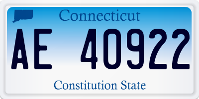 CT license plate AE40922