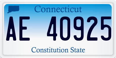 CT license plate AE40925