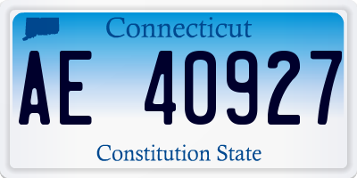 CT license plate AE40927