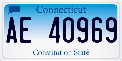 CT license plate AE40969