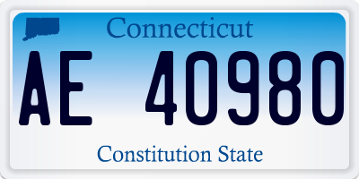 CT license plate AE40980
