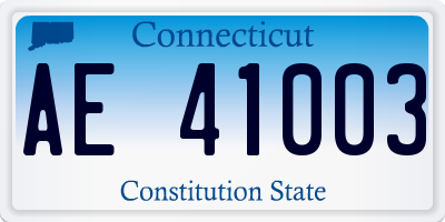 CT license plate AE41003