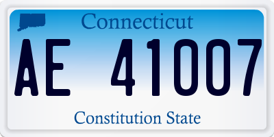 CT license plate AE41007