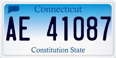 CT license plate AE41087