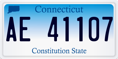 CT license plate AE41107