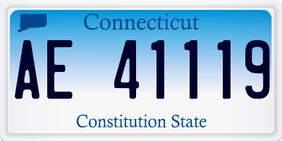 CT license plate AE41119
