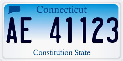 CT license plate AE41123