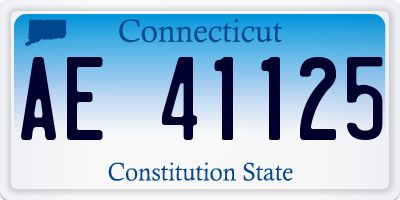 CT license plate AE41125