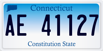 CT license plate AE41127