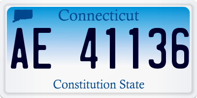 CT license plate AE41136