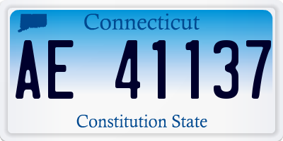 CT license plate AE41137