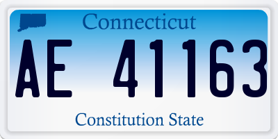 CT license plate AE41163