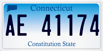 CT license plate AE41174