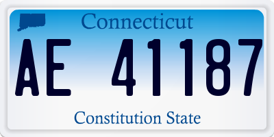 CT license plate AE41187