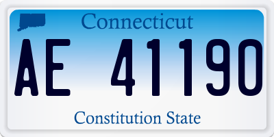 CT license plate AE41190