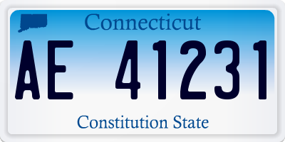 CT license plate AE41231
