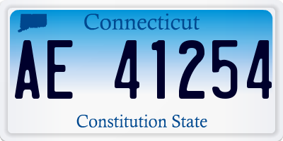 CT license plate AE41254