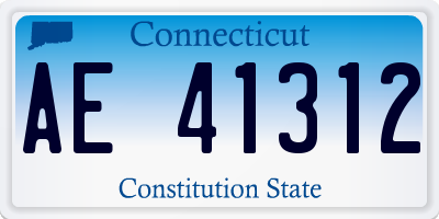 CT license plate AE41312