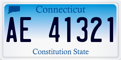 CT license plate AE41321