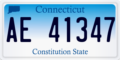 CT license plate AE41347