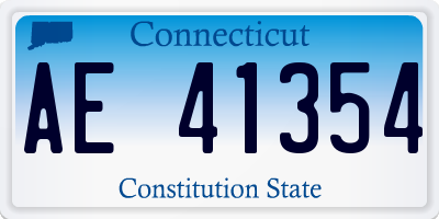 CT license plate AE41354