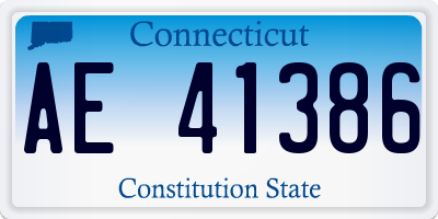 CT license plate AE41386