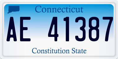 CT license plate AE41387