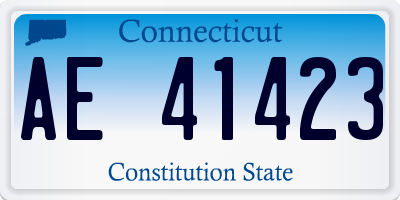 CT license plate AE41423