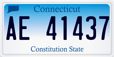 CT license plate AE41437