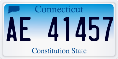 CT license plate AE41457