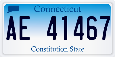CT license plate AE41467