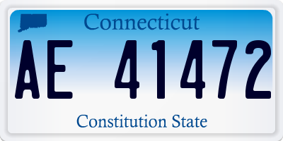 CT license plate AE41472