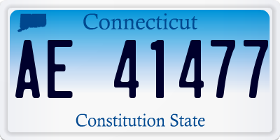 CT license plate AE41477