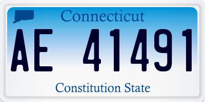 CT license plate AE41491