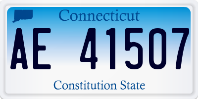 CT license plate AE41507