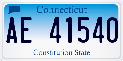 CT license plate AE41540