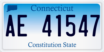 CT license plate AE41547