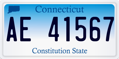 CT license plate AE41567