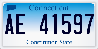 CT license plate AE41597