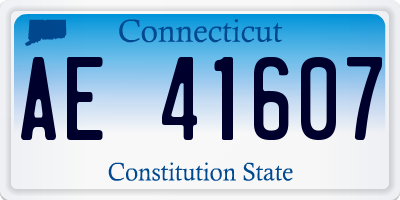 CT license plate AE41607