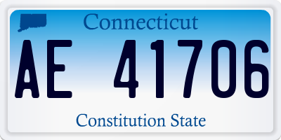 CT license plate AE41706