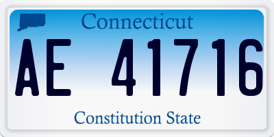 CT license plate AE41716