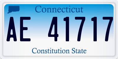 CT license plate AE41717