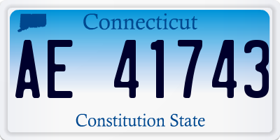 CT license plate AE41743