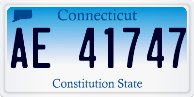 CT license plate AE41747